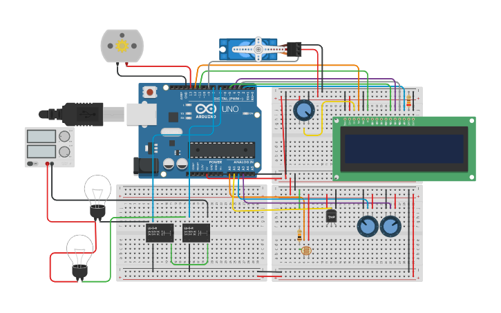 Circuit design PROYECTO INVERNADERO - Tinkercad