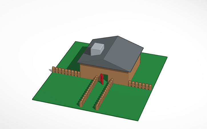 Basic House With Fence Tinkercad