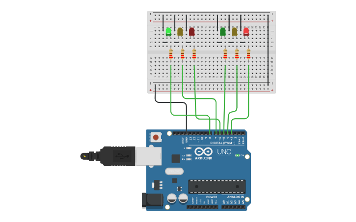Cruce De Semaforos Tinkercad