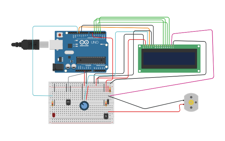 Circuit design AUTOMATIC ROOM TEMPERATURE CONTROL SYSTEM - Tinkercad