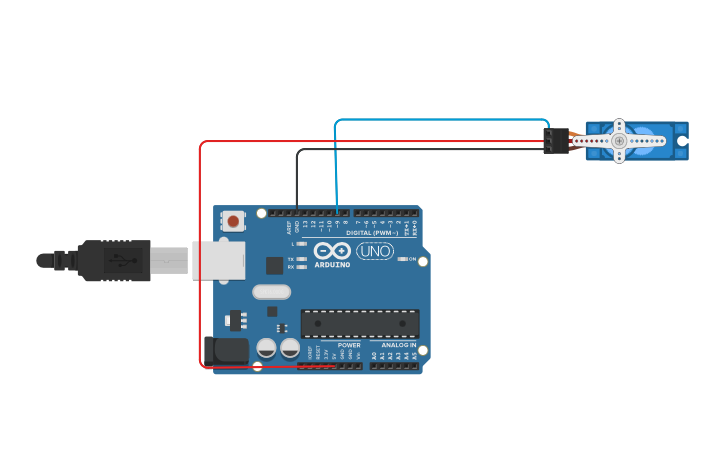 Circuit design Servo Motor Using Arduino Uno - Tinkercad