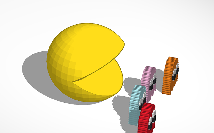 3D design Pacman and Ghosts - Tinkercad