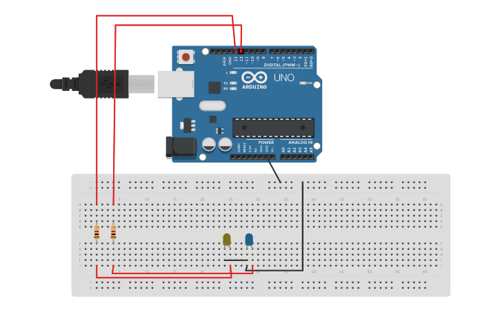 Circuit design arduino due led - Tinkercad