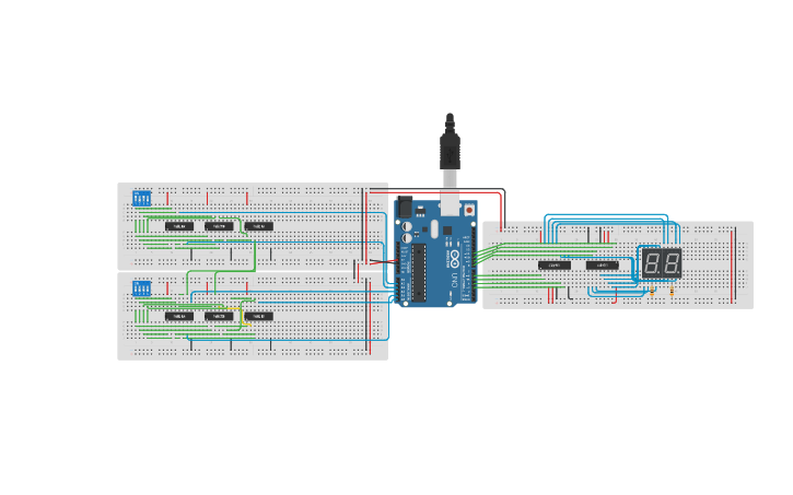 Circuit Design 4 Bit Adder To 7 Segment Tinkercad 8688