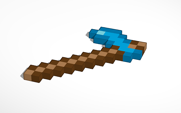 3D design Minecraft Diamond Hoe | Tinkercad