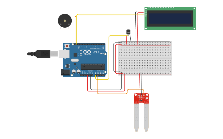 Circuit design HUMEDAD Y TEMPERATURA - Tinkercad