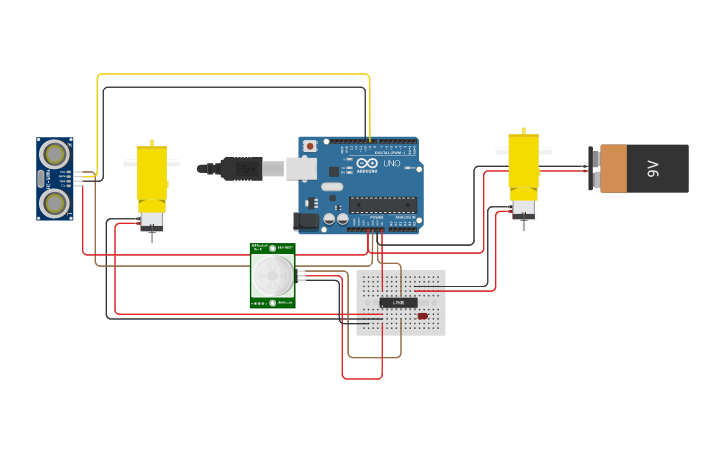 Circuit design uv car - Tinkercad