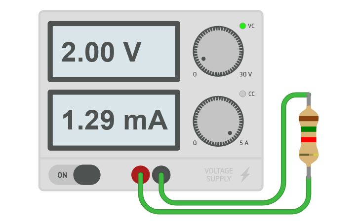 Circuit design Karakteristik af resistor - Tinkercad