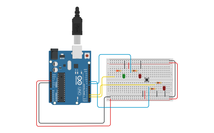 Circuit design pull down resistor | Tinkercad