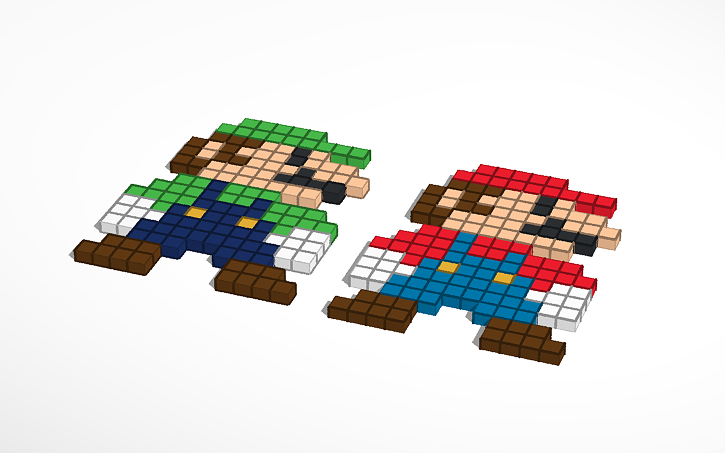 3D design Luigi Mario - Tinkercad