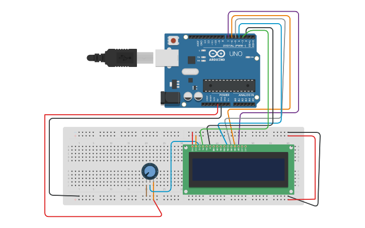 Circuit design LCD | Tinkercad