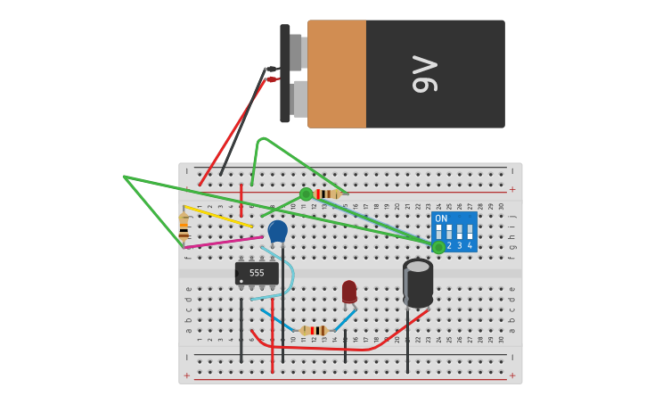 Circuit design Copy of 555 timer | Tinkercad