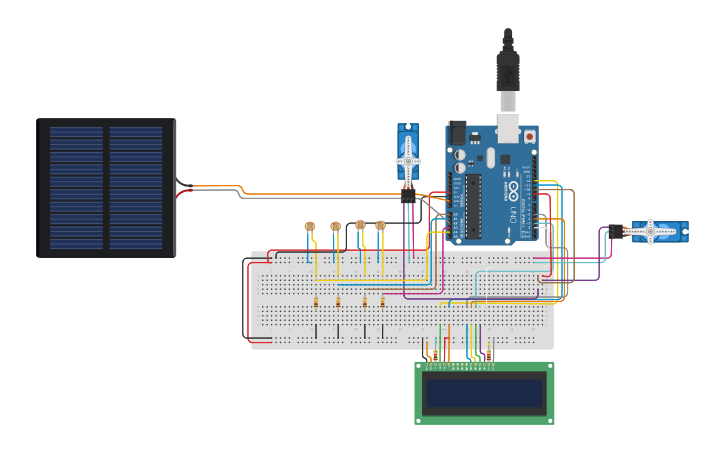 Solar Cell For Arduino Circuit design solar - Tinkercad