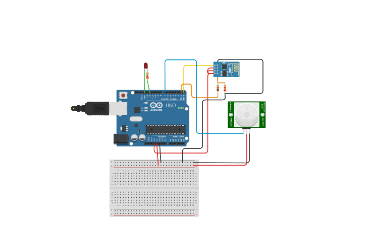 Circuit design Wifi Module ESP8266 - Tinkercad