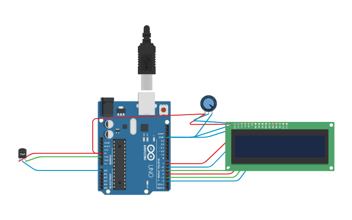 Circuit design Temperature Sensor | Tinkercad