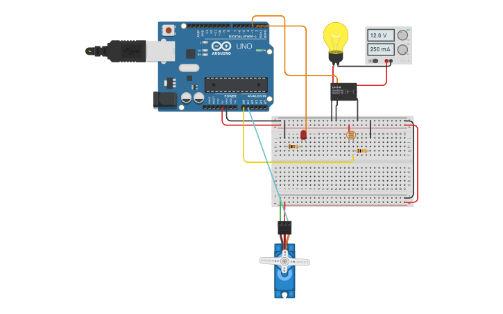 Circuit design Copy of Light sensor - Light Bulb - Tinkercad