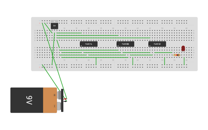 Circuit design XOR using basic gates - Tinkercad