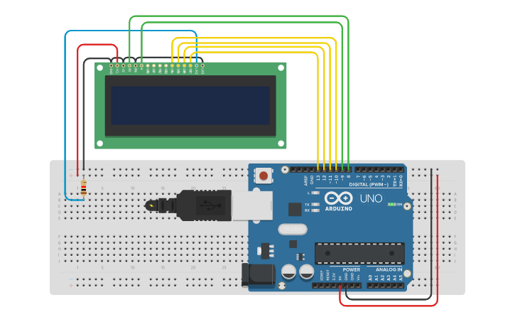 Circuit Design Arduino + Lcd 16x2 