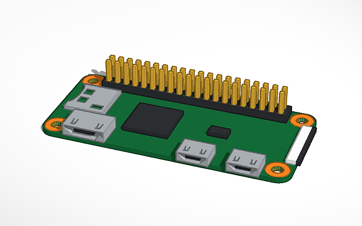 3D design Raspberry Pi Zero W Improved - Tinkercad