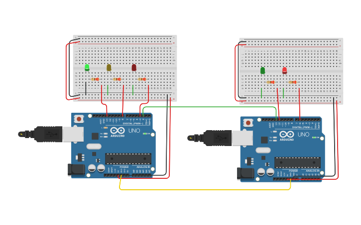 Circuit design Semaforo inteligente - Tinkercad