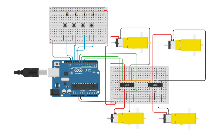 Circuit design Carro con control remoto - Tinkercad