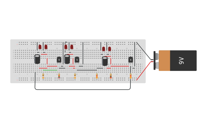 Circuit design SUPER LED CHASER SAMIR PATEL | Tinkercad