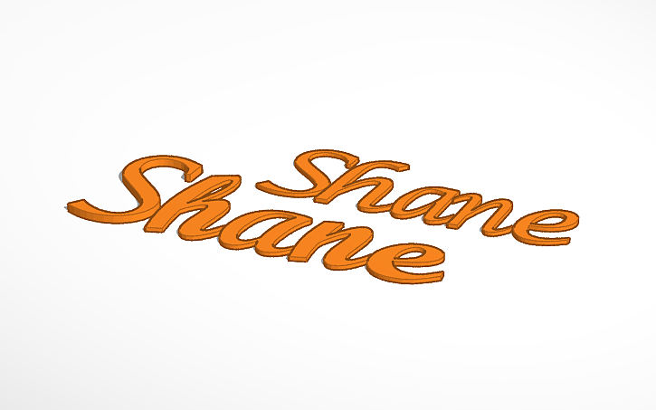 Shane Letters 3D design Shane Name Plate | Tinkercad
