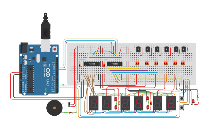 Circuit design electric clock - Tinkercad