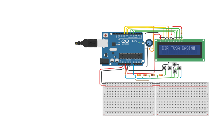 Circuit design Copy of LCD 16x2 Keypad Shield | Tinkercad
