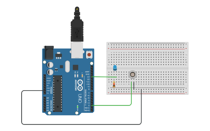 Circuit design Fotodiodo - Tinkercad