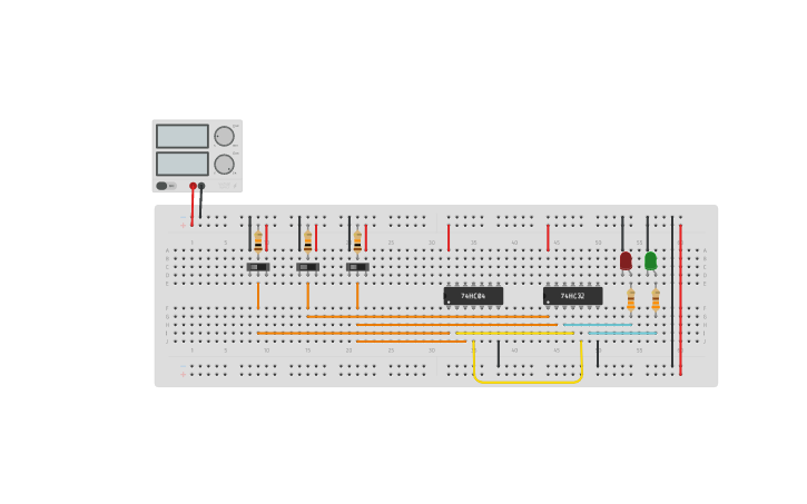 Circuit design LCD-TABAR-Designing a Decoder using LEDs - Tinkercad