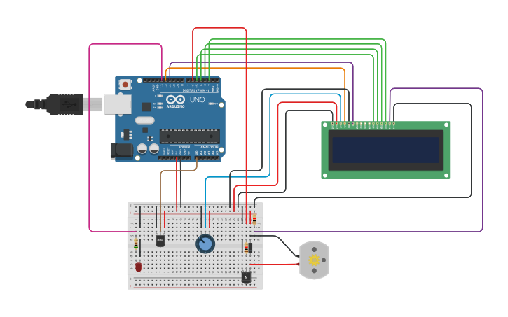 Circuit design Automatic Room Temperature Controller - Tinkercad