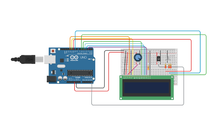 Circuit design LCD Project - Tinkercad