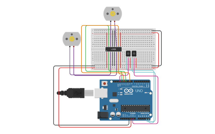 Circuit design PRACTICA 3. SEGUIDOR DE LINEA NEGRA ENTRADAS DIGITALES ...