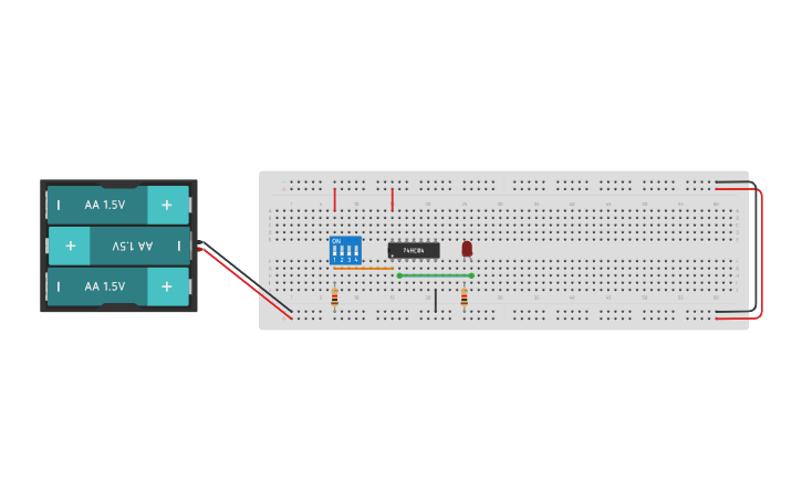 Circuit design Circuito NOT - Tinkercad