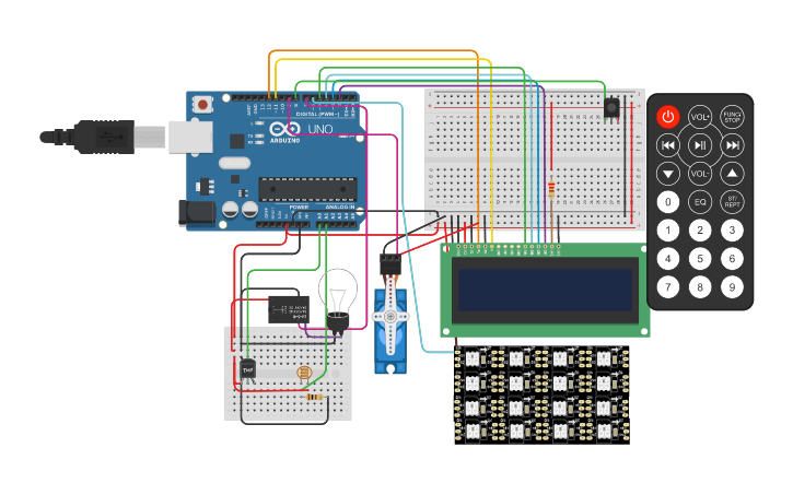 Circuit design Iot Умная штора v2 - Tinkercad