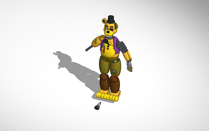 Fredbear Spring Lock 3D design ignited spring lock fredbear - Tinkercad