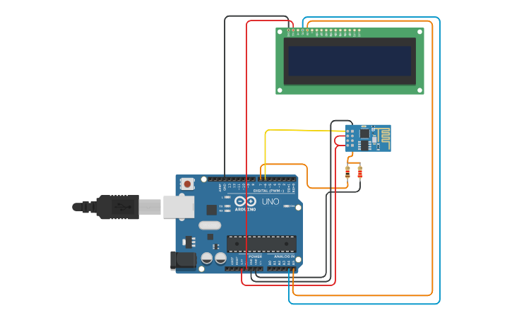 Circuit design Copy of Turn on led with esp8266 & arduino - Tinkercad
