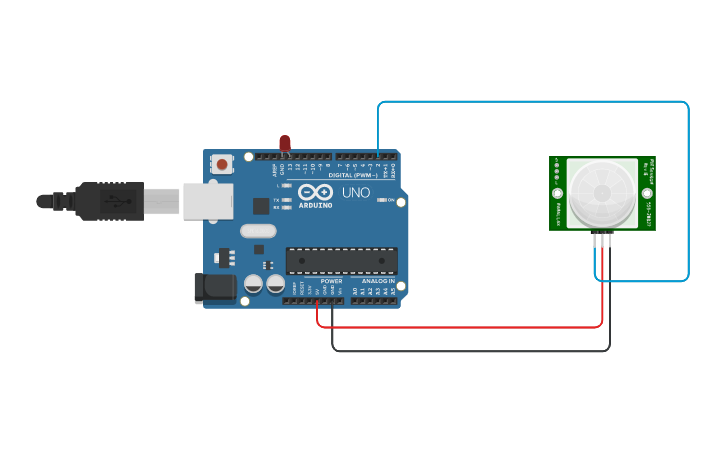 Circuit design Infrared Motion Detector - Tinkercad