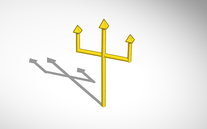 3D design трезубец посейдона - Tinkercad