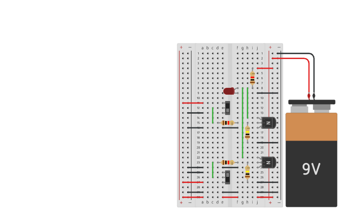 Circuit design NOR Gate using Transistors - Tinkercad