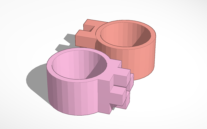 3D design Interlocking Rings - Tinkercad