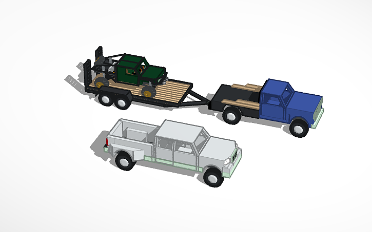 3D design Off-Road Toyota With Trailer And Truck ...