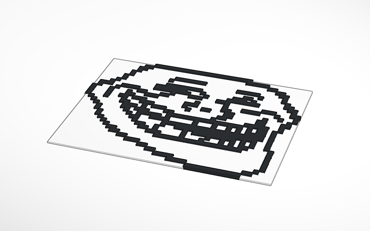3D design trollface - Tinkercad