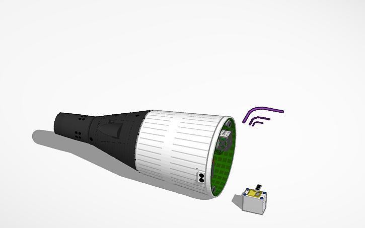 3D design 1960's Rocket Capsule/Payload module - Tinkercad