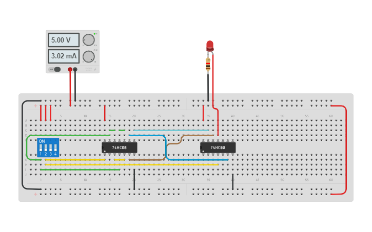 Circuit design nand gates | Tinkercad
