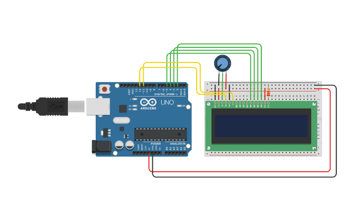 Circuit design LCD | Tinkercad