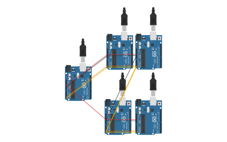 Circuit design Test Arduino Master to N-Slave - Tinkercad