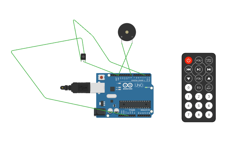 Circuit design IR sensor with an Arduino Uno board - Tinkercad
