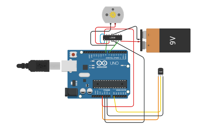 Circuit design ON-OFF Controller - Tinkercad
